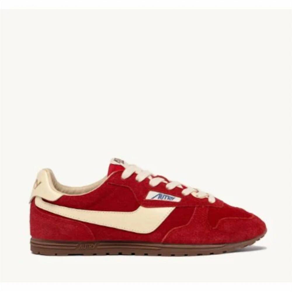 NEW AUTRY women's windspin sneakers in ruby suede